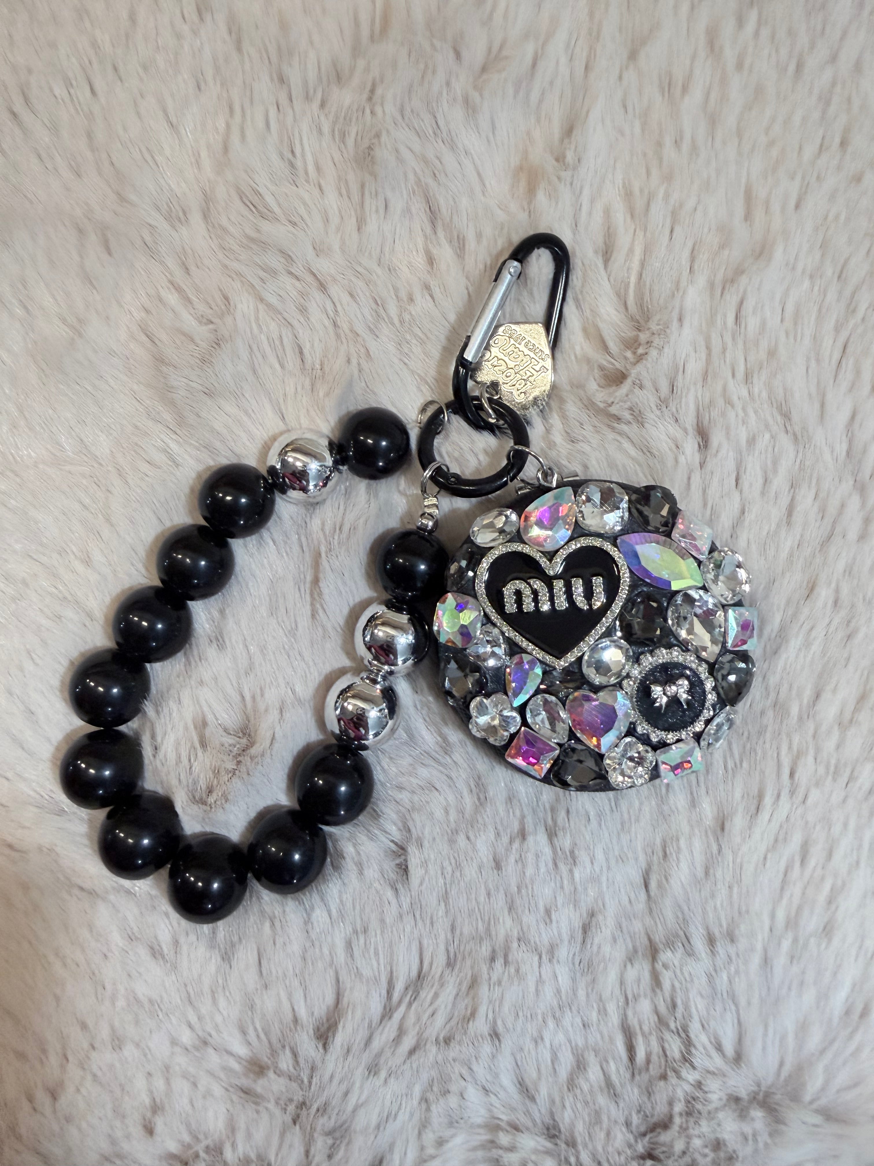 Miroir strass - porte clé 7