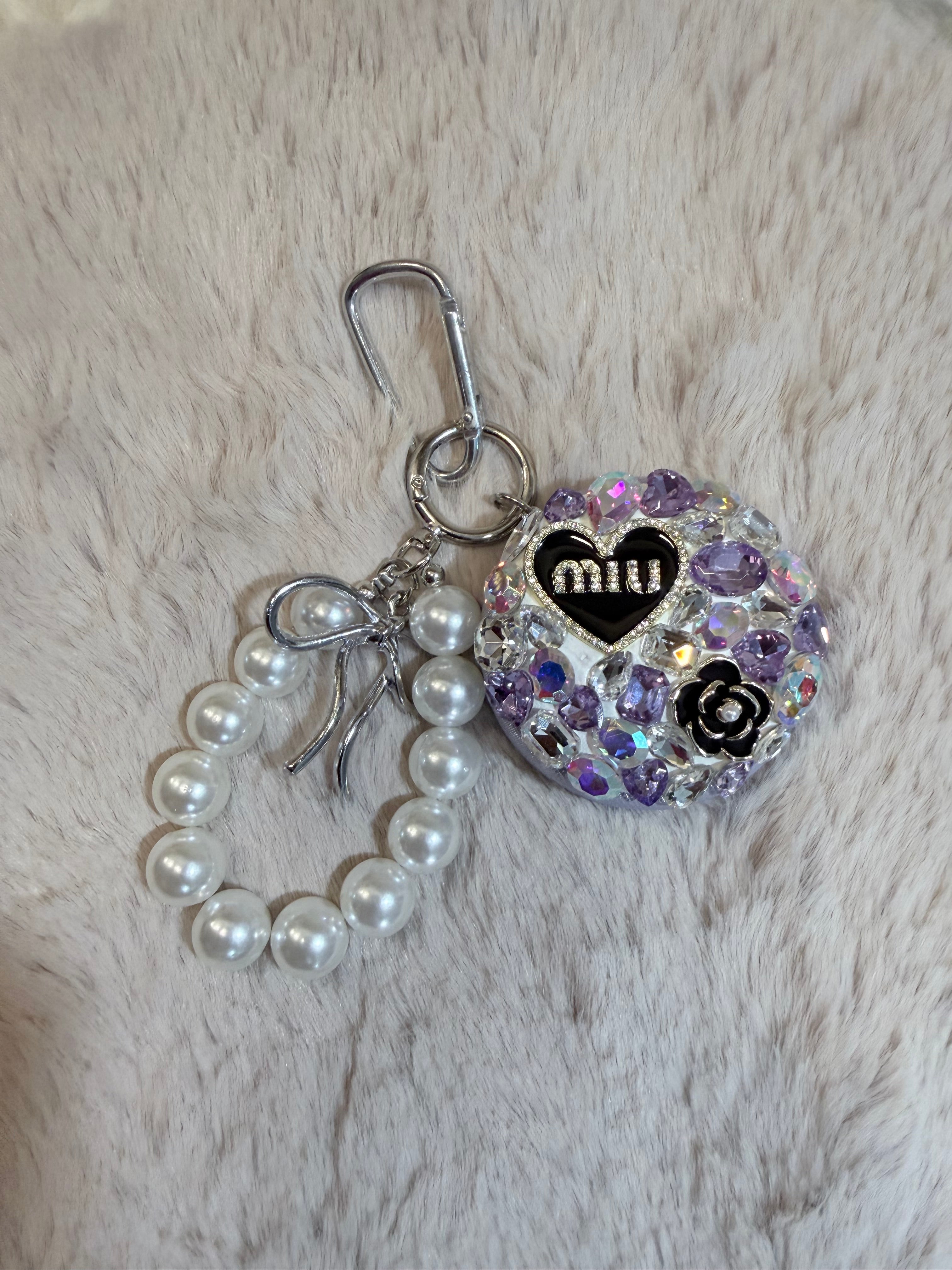 Miroir strass - porte clé 8