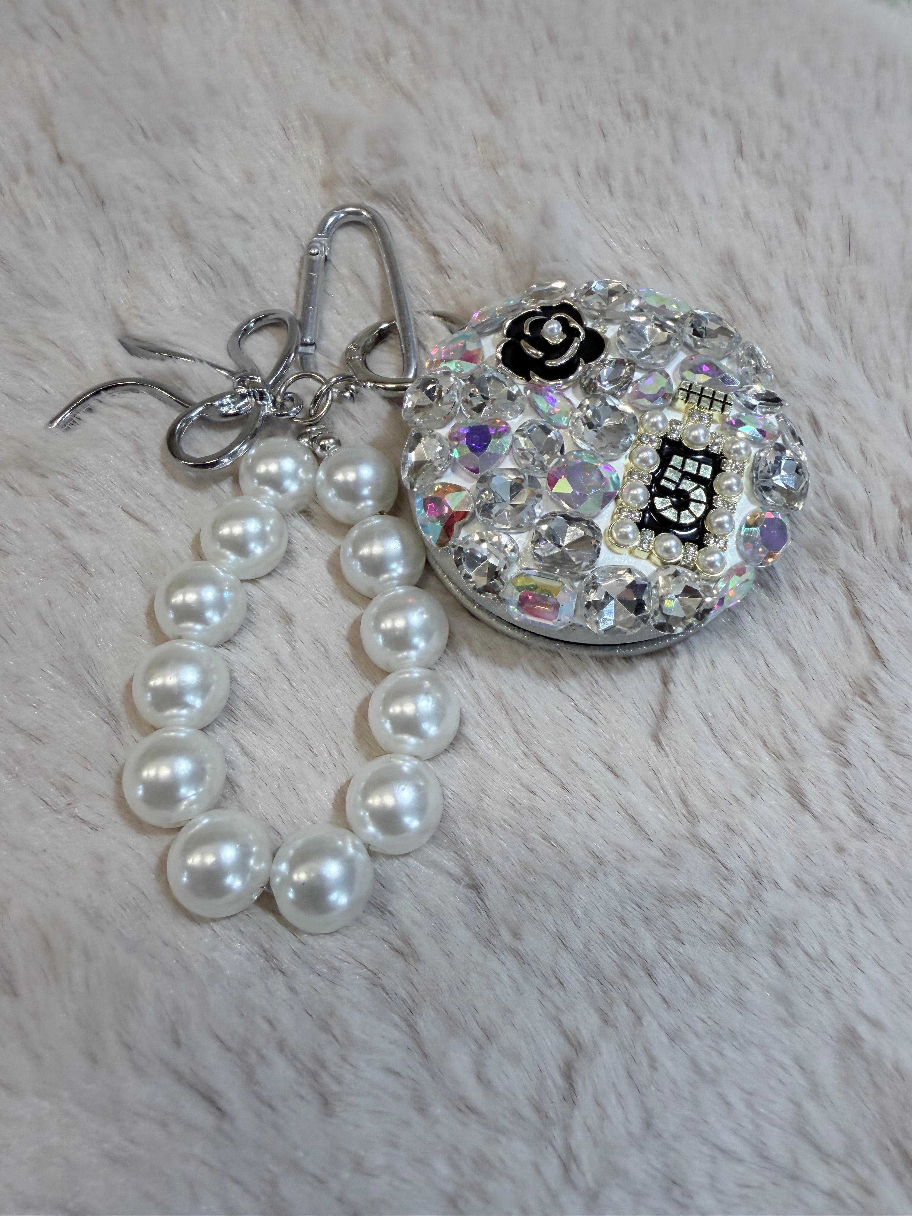 Miroir strass - porte clé 10